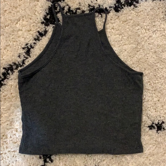 John Galt Ribbed Grey Tank Top - Picture 3 of 4